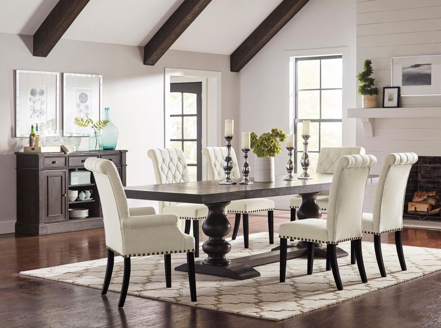Alana Fabric Upholstered Dining Side Chair Beige (Set of 2)-14