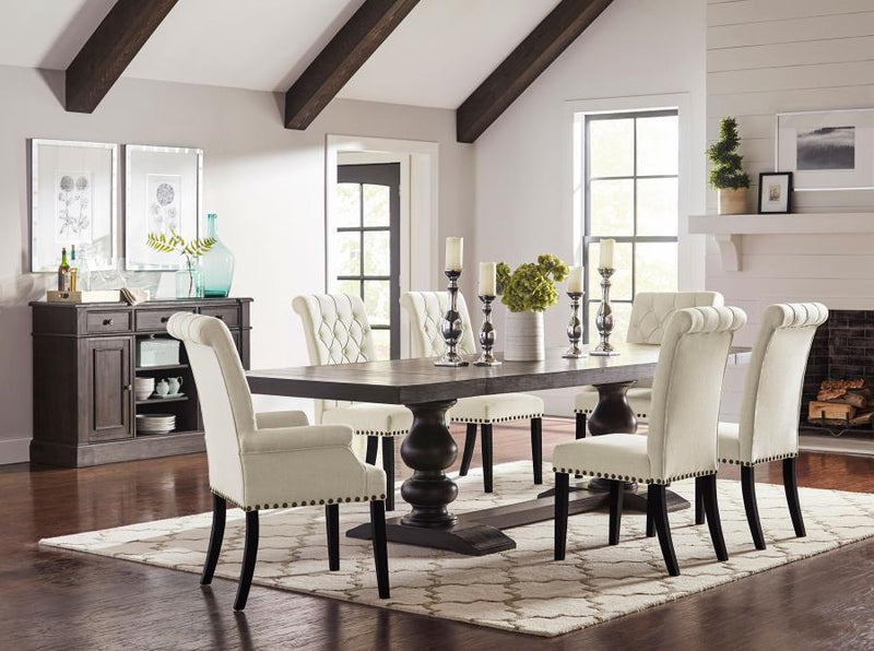 Alana Fabric Upholstered Dining Side Chair Beige (Set of 2)-zoom-
