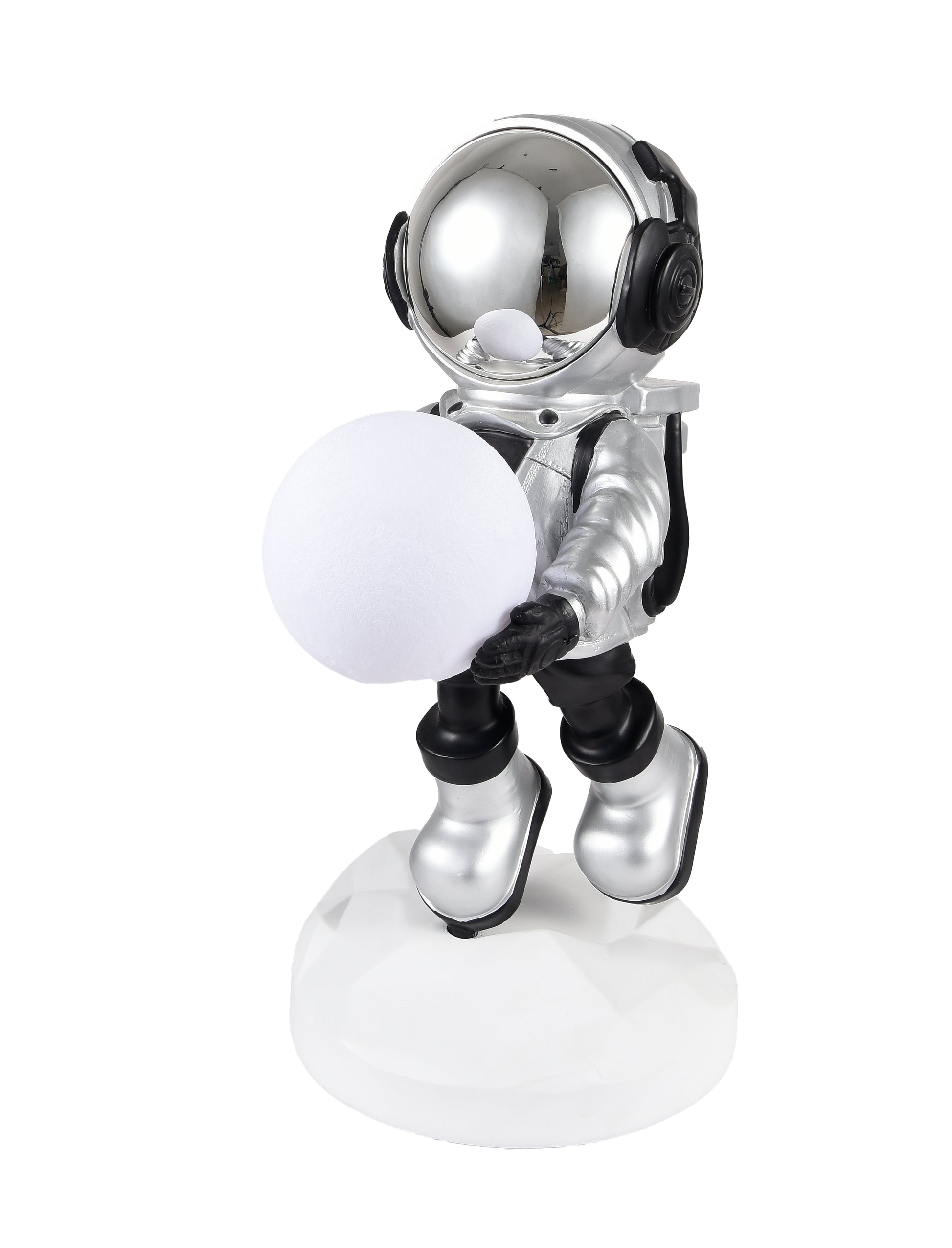 Lighted Astronaut- Sculpture // Black & Silver Small-1