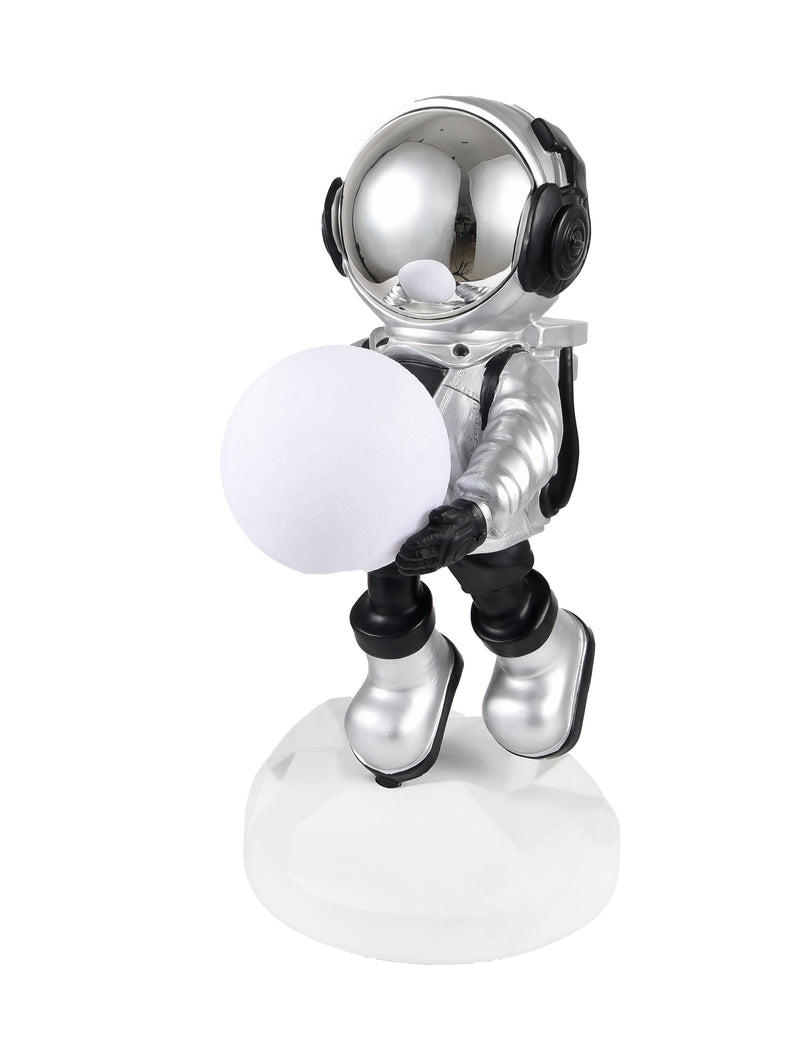 Lighted Astronaut- Sculpture // Black & Silver Small-zoom-