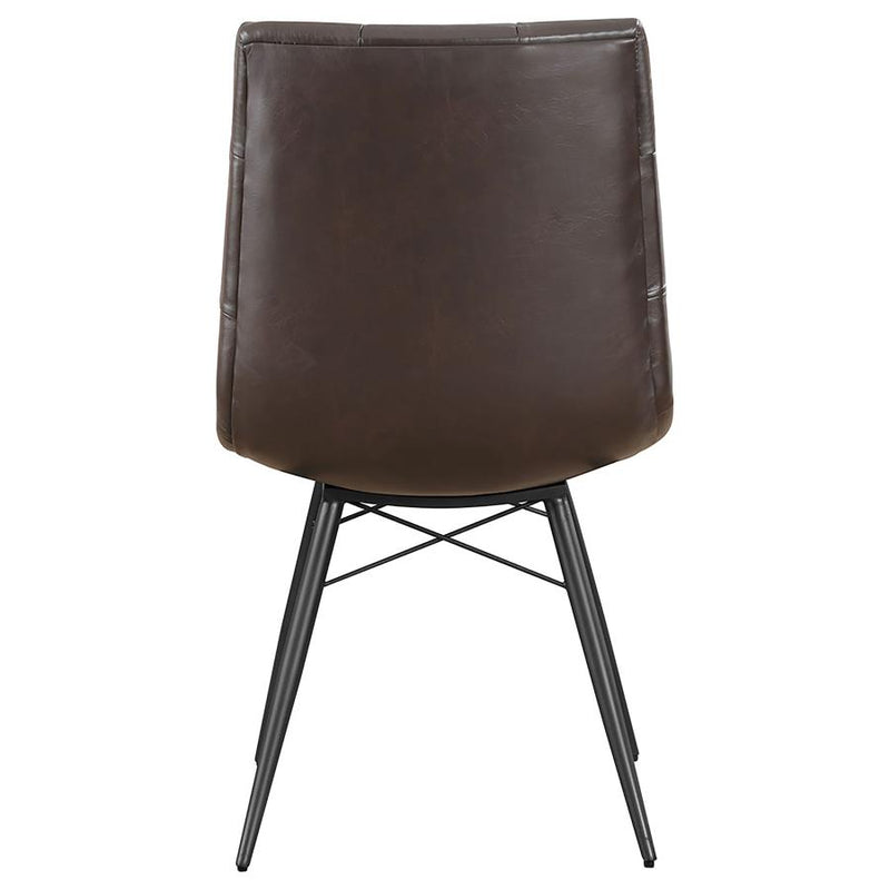 Aiken Faux Leather Upholstered Dining Side Chair Dark Brown (Set of 4)-zoom-