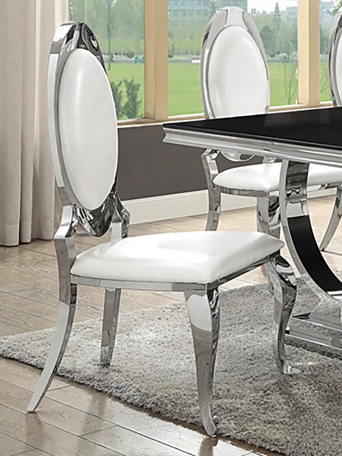 Anchorage Upholstered Dining Chair Cream White (Set of 2)-zoom-