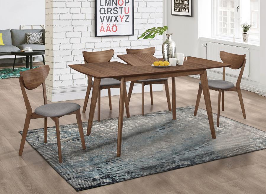 Alfredo 5-piece Butterfly Leaf Dining Set Natural Walnut-1