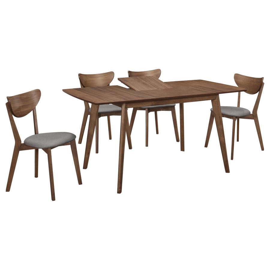 Alfredo 5-piece Butterfly Leaf Dining Set Natural Walnut-2