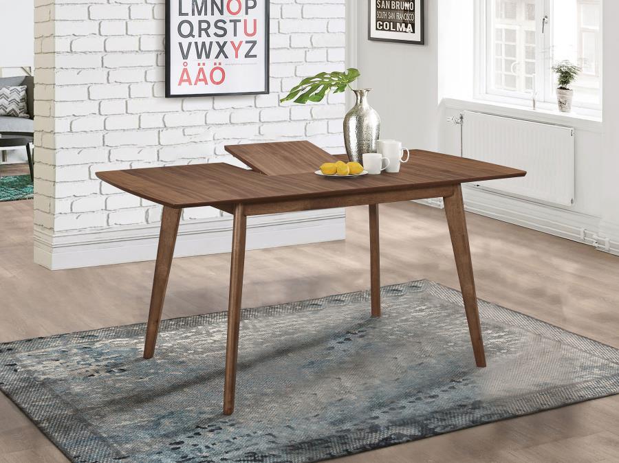 Alfredo 63-inch Extension Leaf Dining Table Natural Walnut-2