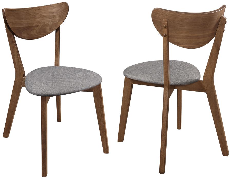 Alfredo Dining Side Chair Grey and Natural Walnut (Set of 2)-zoom-1