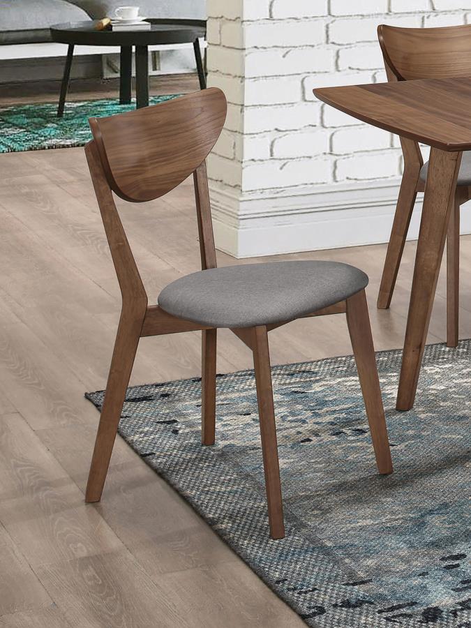Alfredo Dining Side Chair Grey and Natural Walnut (Set of 2)-zoom-2