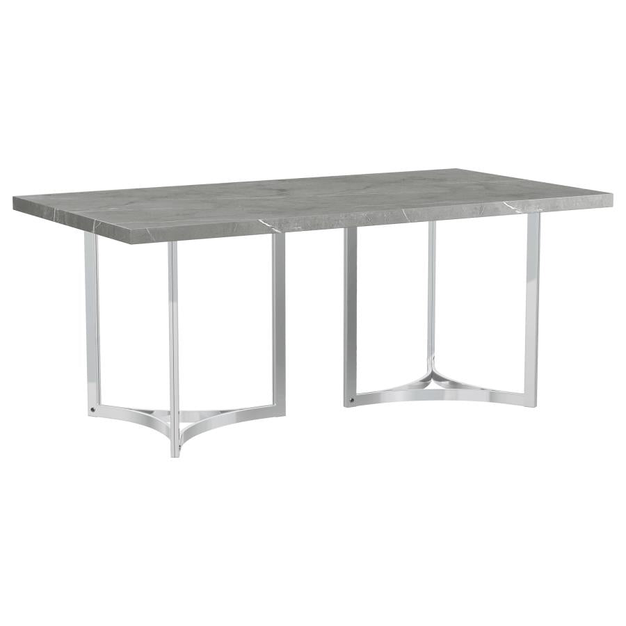 Sterling 72-inch Rectangular Dining Table Grey Faux Marble-1