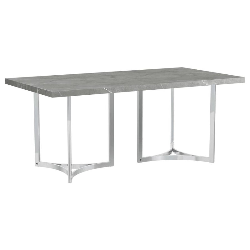 Sterling 72-inch Rectangular Dining Table Grey Faux Marble-zoom-