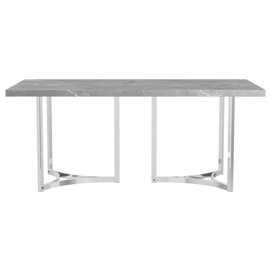 Sterling 72-inch Rectangular Dining Table Grey Faux Marble-3