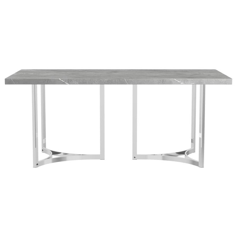 Sterling 72-inch Rectangular Dining Table Grey Faux Marble-zoom-