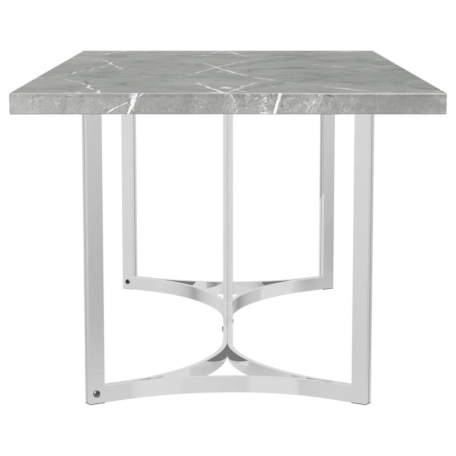 Sterling 72-inch Rectangular Dining Table Grey Faux Marble-5