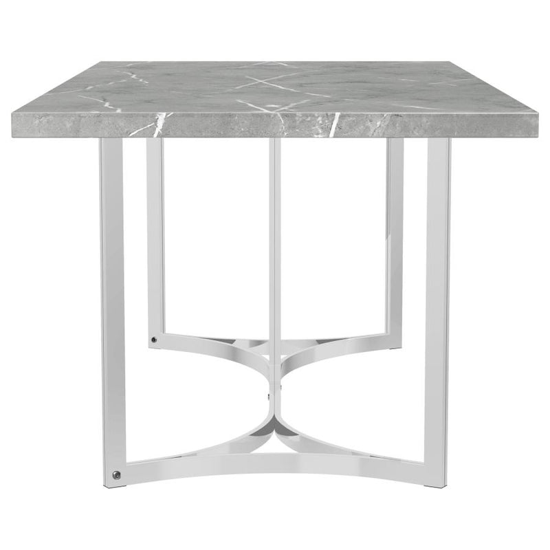 Sterling 72-inch Rectangular Dining Table Grey Faux Marble-zoom-
