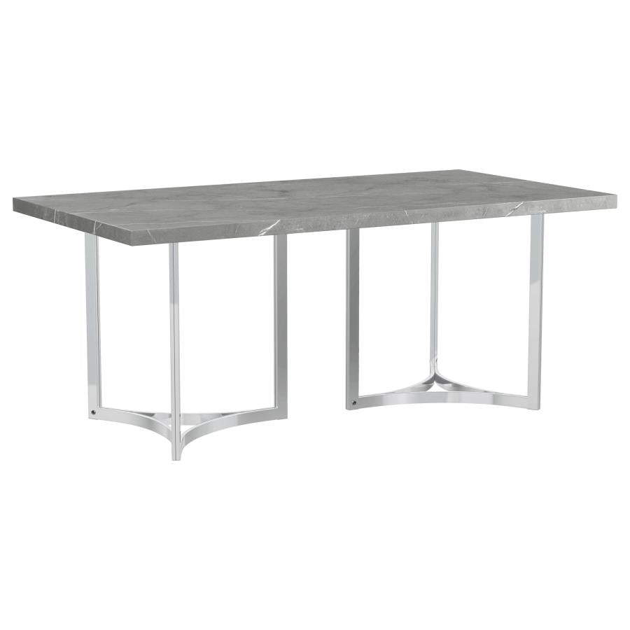 Sterling 72-inch Rectangular Dining Table Grey Faux Marble-6