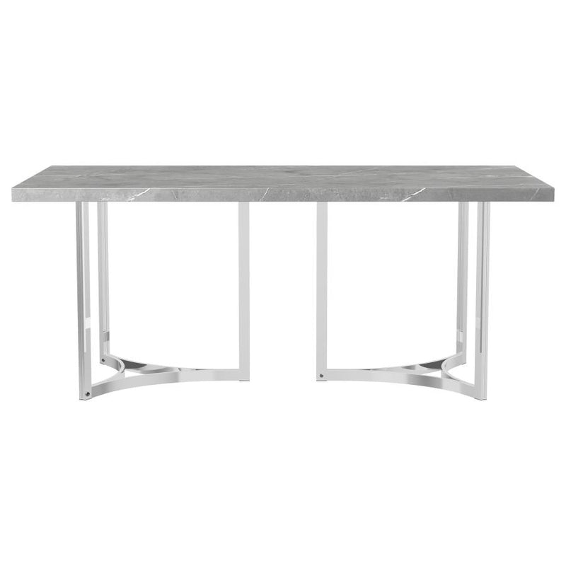 Sterling 72-inch Rectangular Dining Table Grey Faux Marble-zoom-
