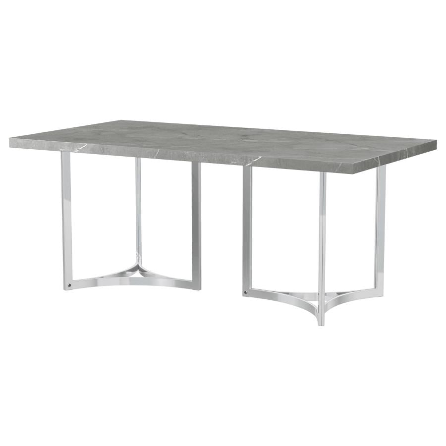 Sterling 72-inch Rectangular Dining Table Grey Faux Marble-8