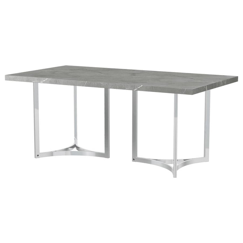 Sterling 72-inch Rectangular Dining Table Grey Faux Marble-zoom-