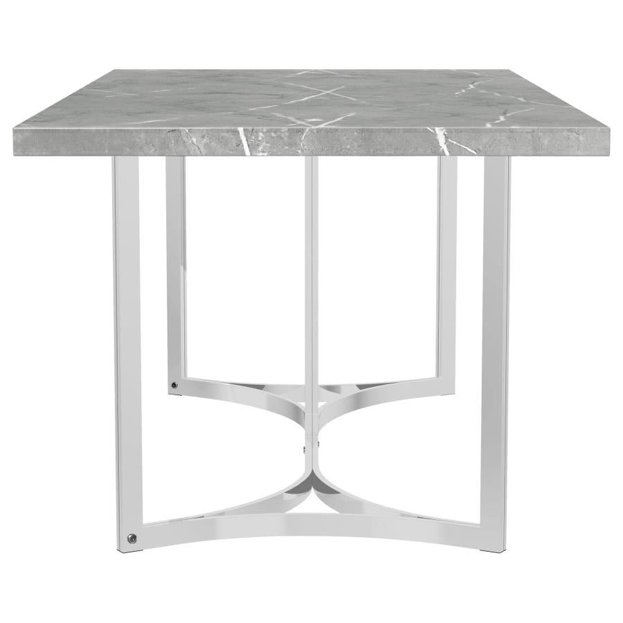 Sterling 72-inch Rectangular Dining Table Grey Faux Marble-9