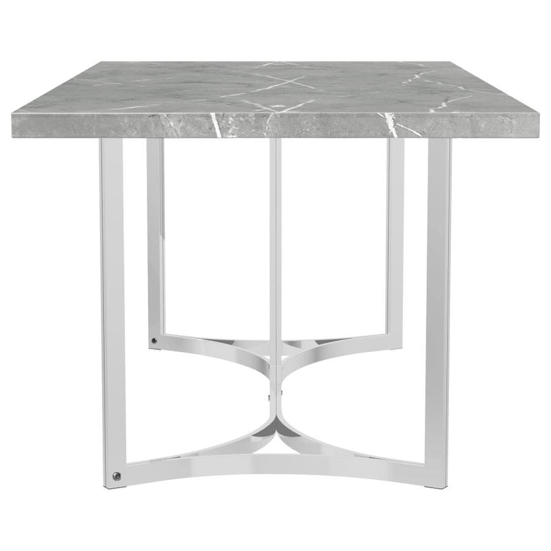 Sterling 72-inch Rectangular Dining Table Grey Faux Marble-zoom-