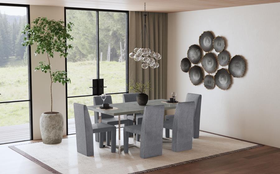 Sterling 72-inch Rectangular Dining Table Grey Faux Marble-13