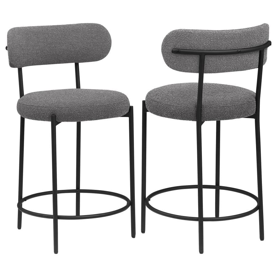 Viola Boucle Upholstered Counter Chair Grey (Set of 2)-1