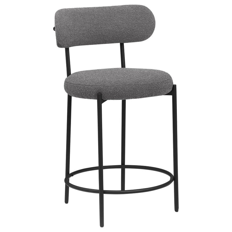 Viola Boucle Upholstered Counter Chair Grey (Set of 2)-zoom-