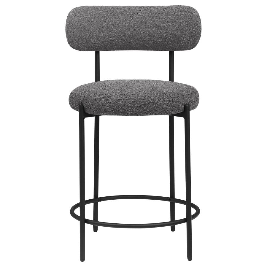 Viola Boucle Upholstered Counter Chair Grey (Set of 2)-4