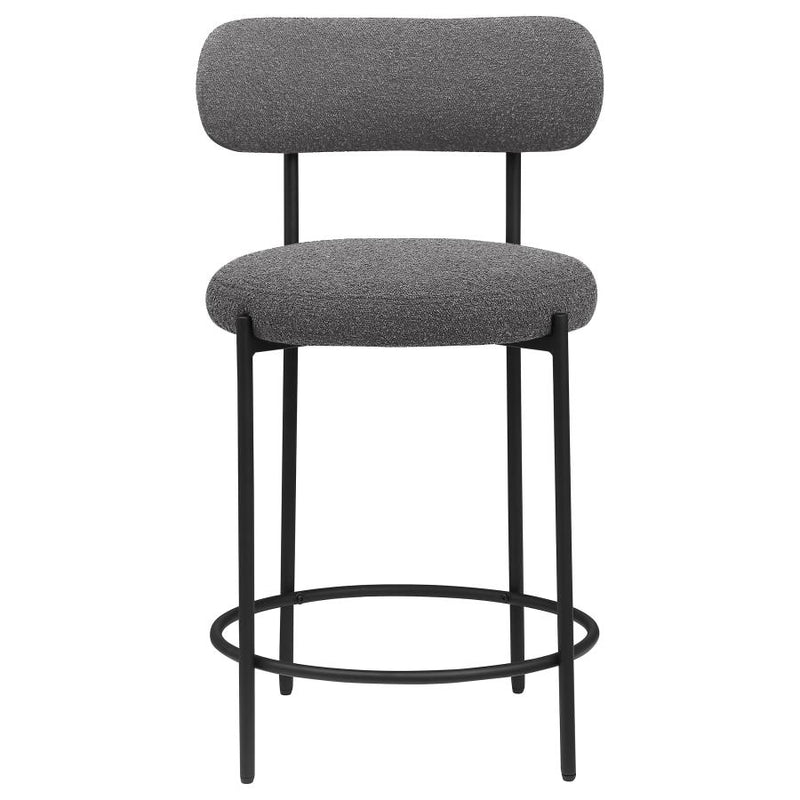 Viola Boucle Upholstered Counter Chair Grey (Set of 2)-zoom-
