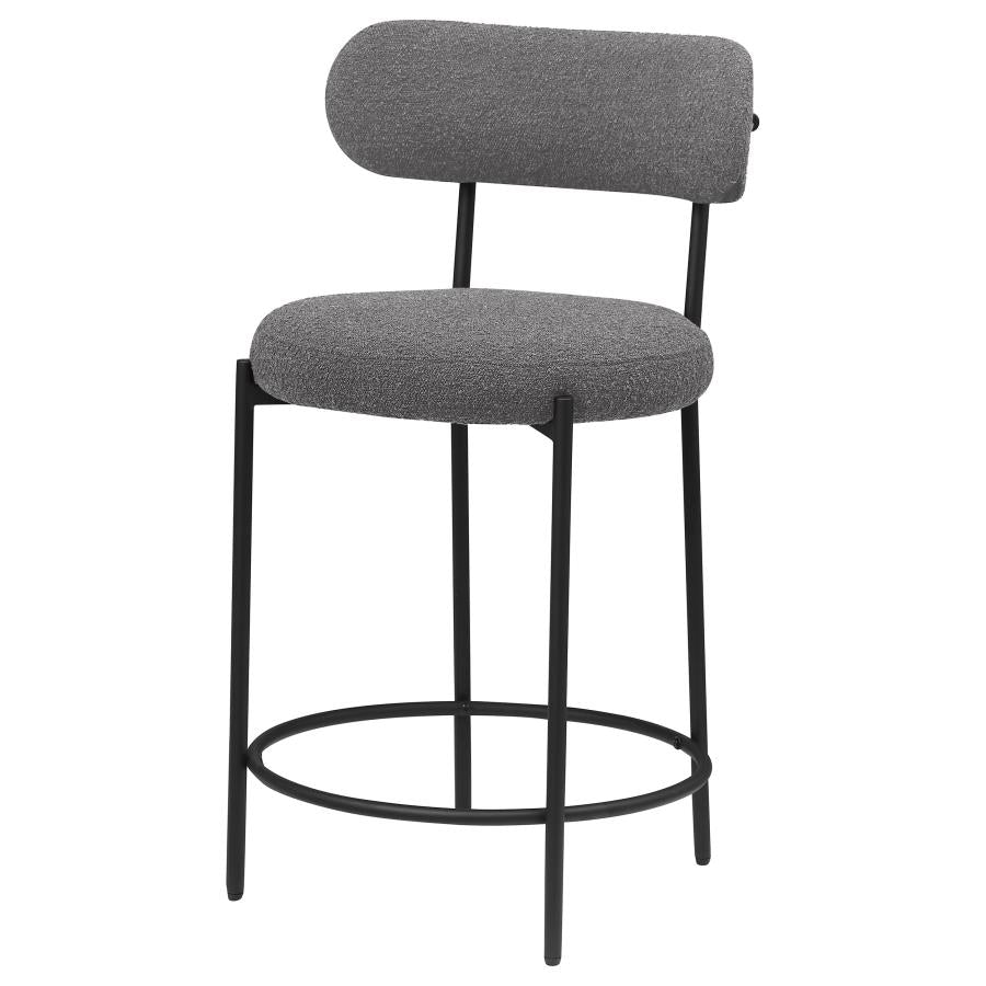 Viola Boucle Upholstered Counter Chair Grey (Set of 2)-5