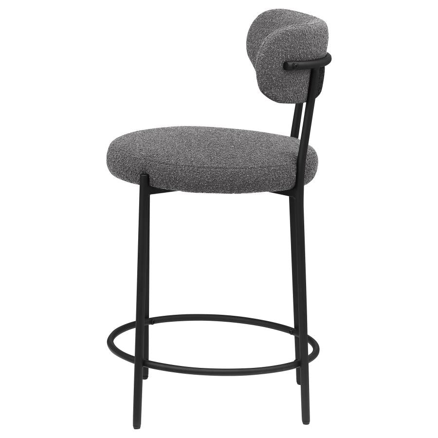 Viola Boucle Upholstered Counter Chair Grey (Set of 2)-6