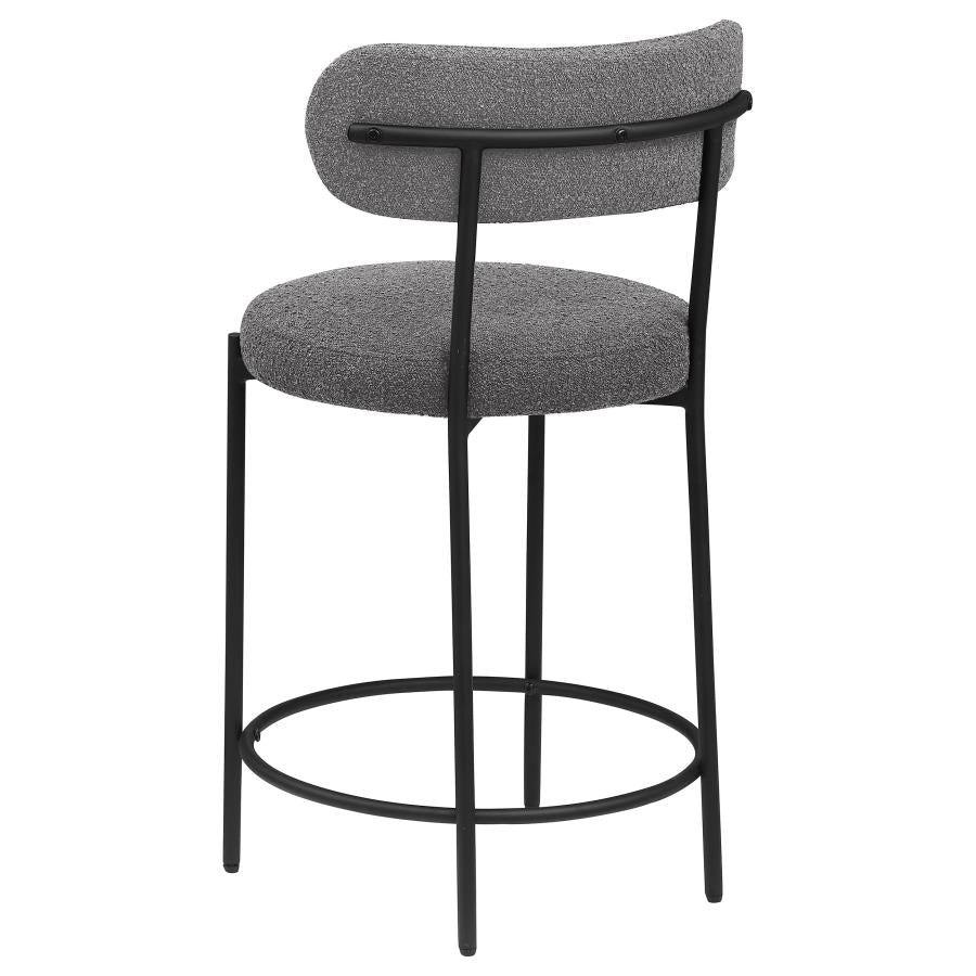 Viola Boucle Upholstered Counter Chair Grey (Set of 2)-zoom-7