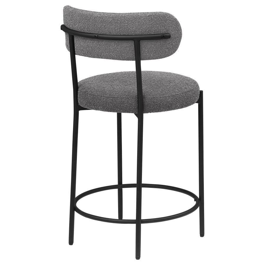 Viola Boucle Upholstered Counter Chair Grey (Set of 2)-8