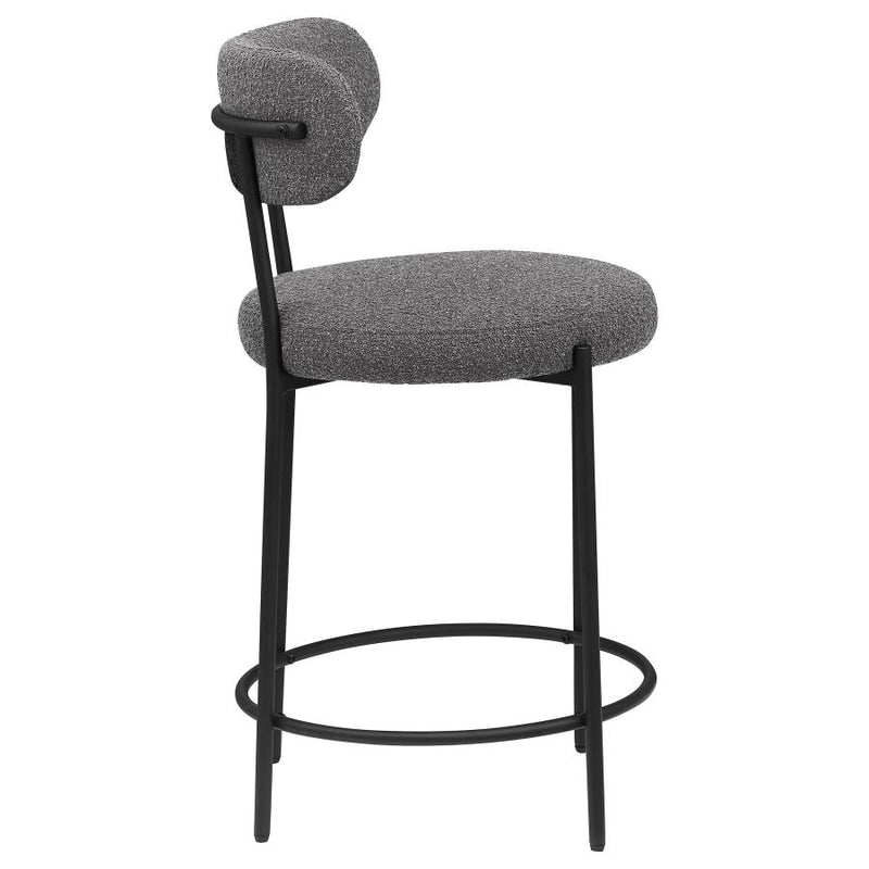 Viola Boucle Upholstered Counter Chair Grey (Set of 2)-zoom-