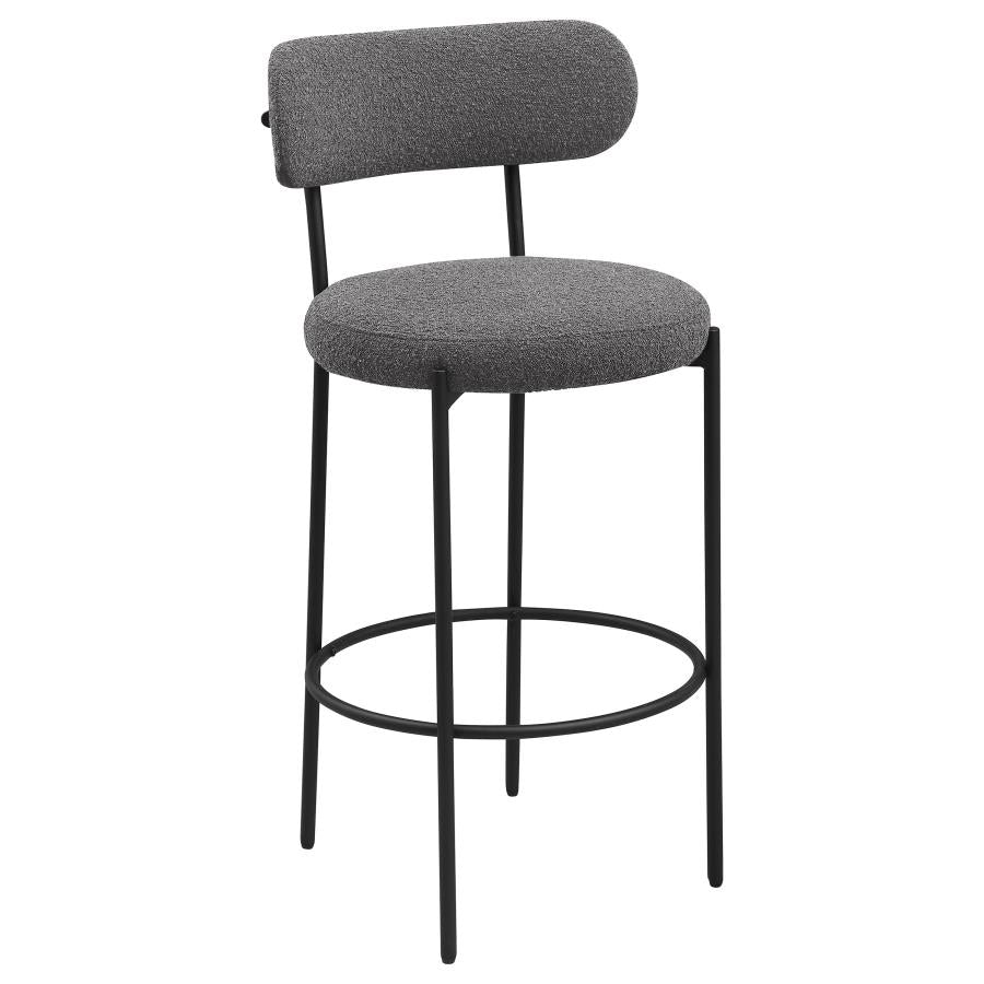 Viola Boucle Upholstered Bar Chair Grey (Set of 2)-3
