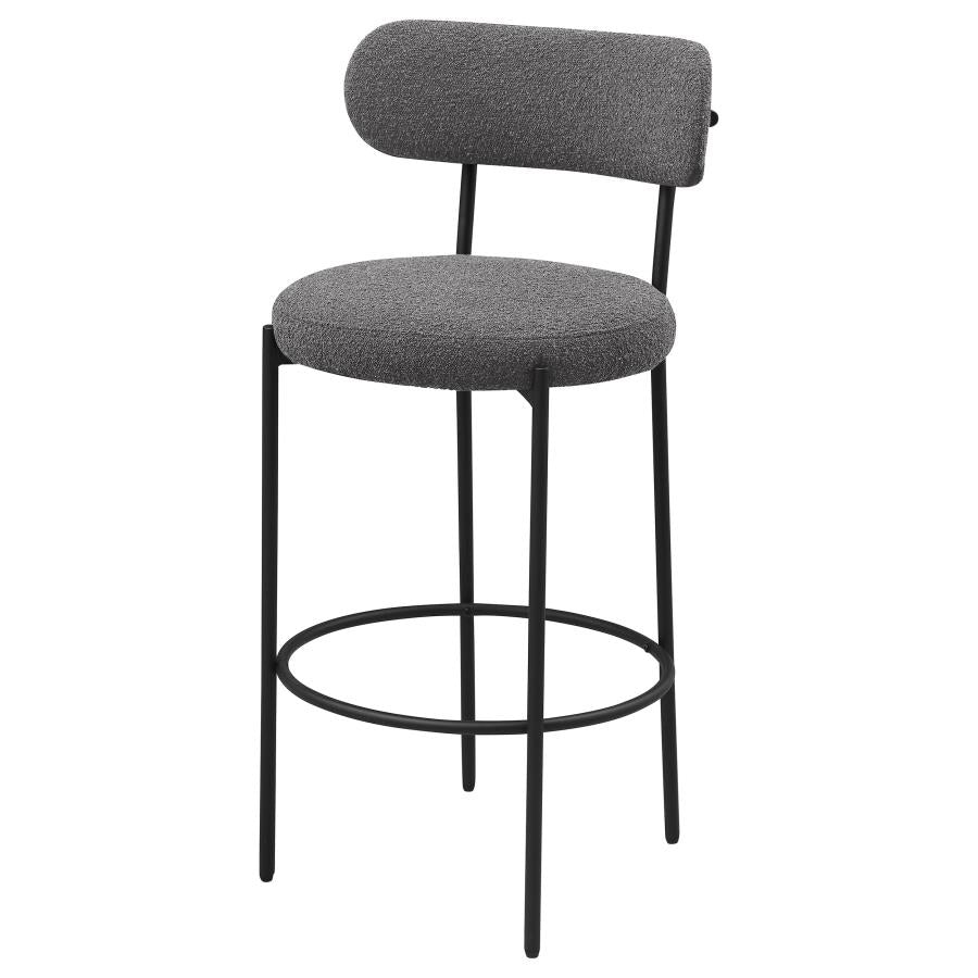 Viola Boucle Upholstered Bar Chair Grey (Set of 2)-zoom-5