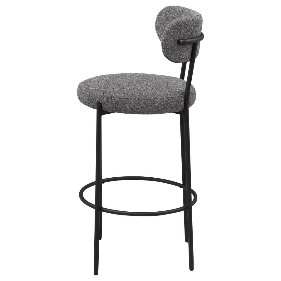 Viola Boucle Upholstered Bar Chair Grey (Set of 2)-zoom-6