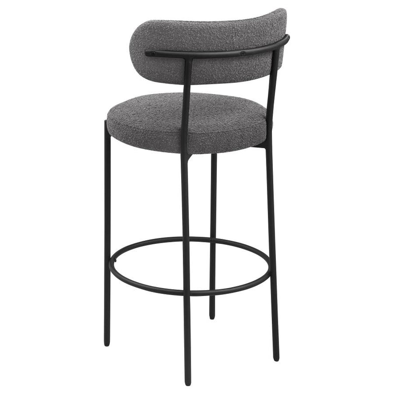 Viola Boucle Upholstered Bar Chair Grey (Set of 2)-zoom-