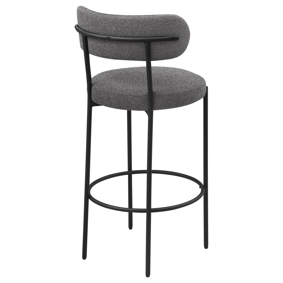 Viola Boucle Upholstered Bar Chair Grey (Set of 2)-8