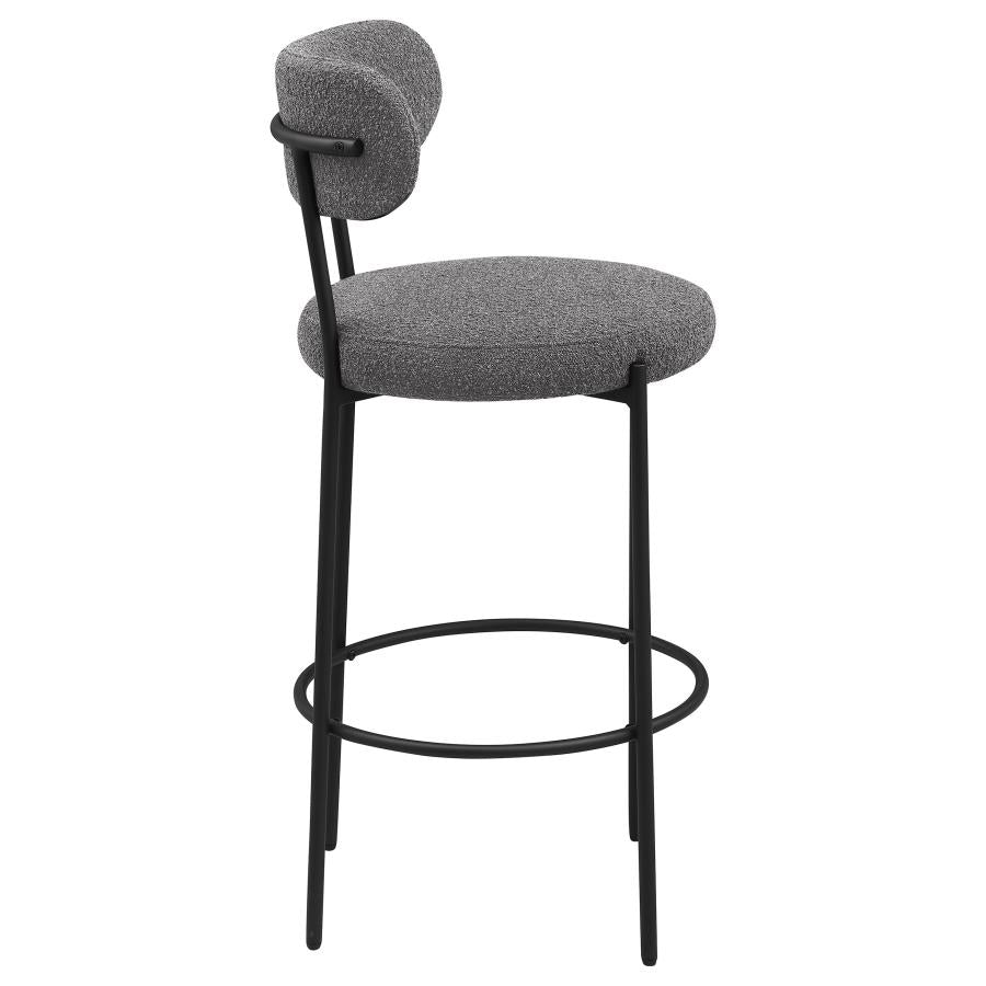 Viola Boucle Upholstered Bar Chair Grey (Set of 2)-9