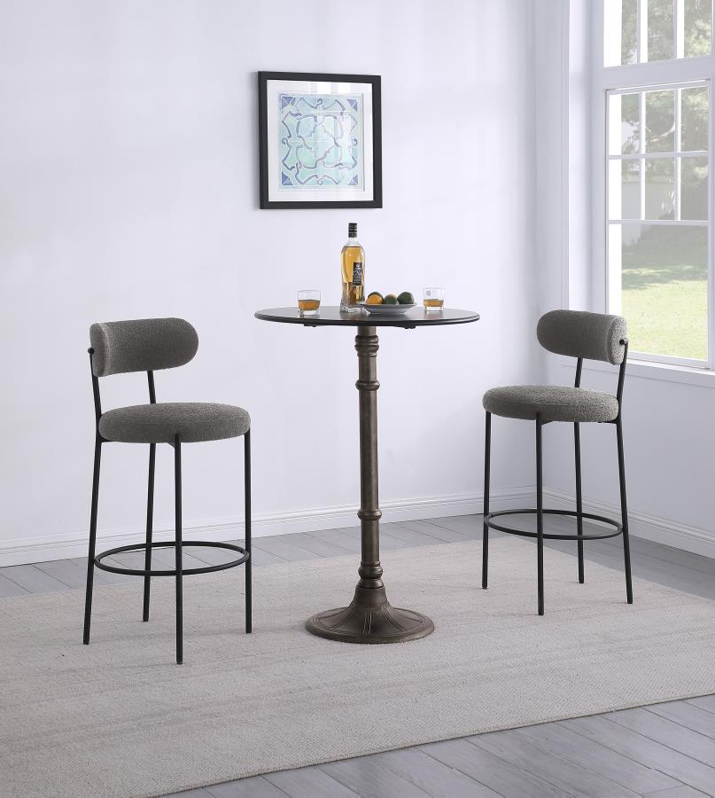 Viola Boucle Upholstered Bar Chair Grey (Set of 2)-zoom-12