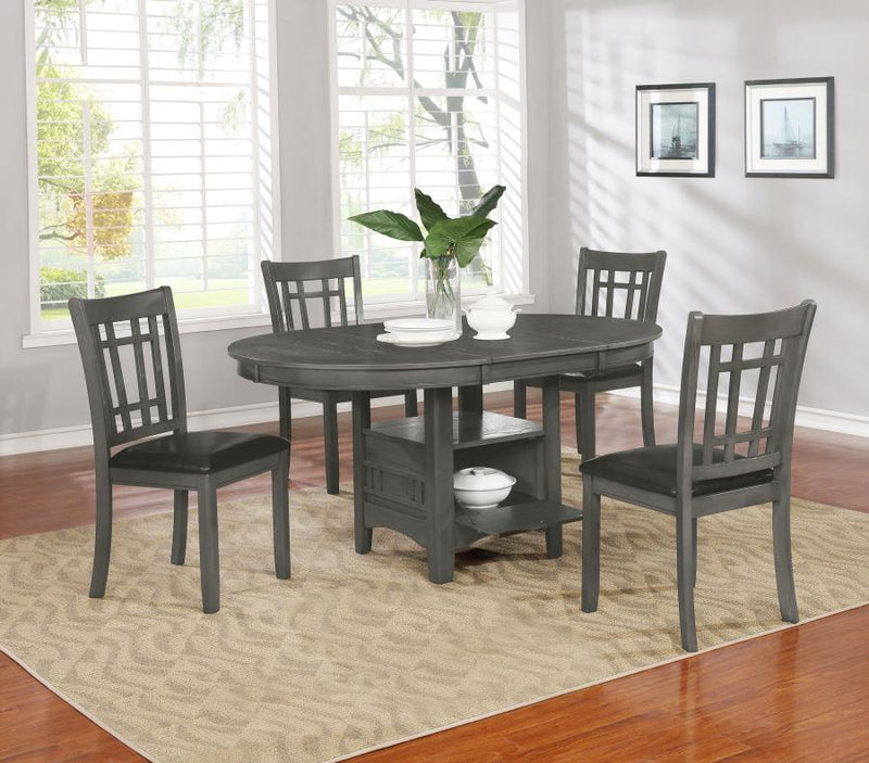 Lavon 5-piece Oval Extension Leaf Dining Set Medium Grey-zoom-