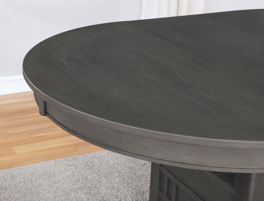 Lavon 5-piece Oval Extension Leaf Dining Set Medium Grey-7