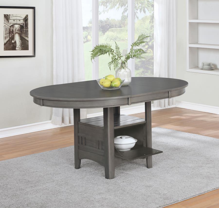 Lavon Oval 60-inch Wood Extension Leaf Dining Table Medium Grey-2