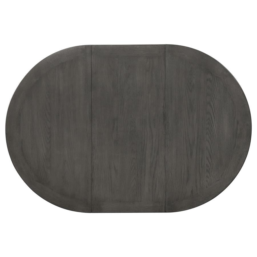 Lavon Oval 60-inch Wood Extension Leaf Dining Table Medium Grey-zoom-5