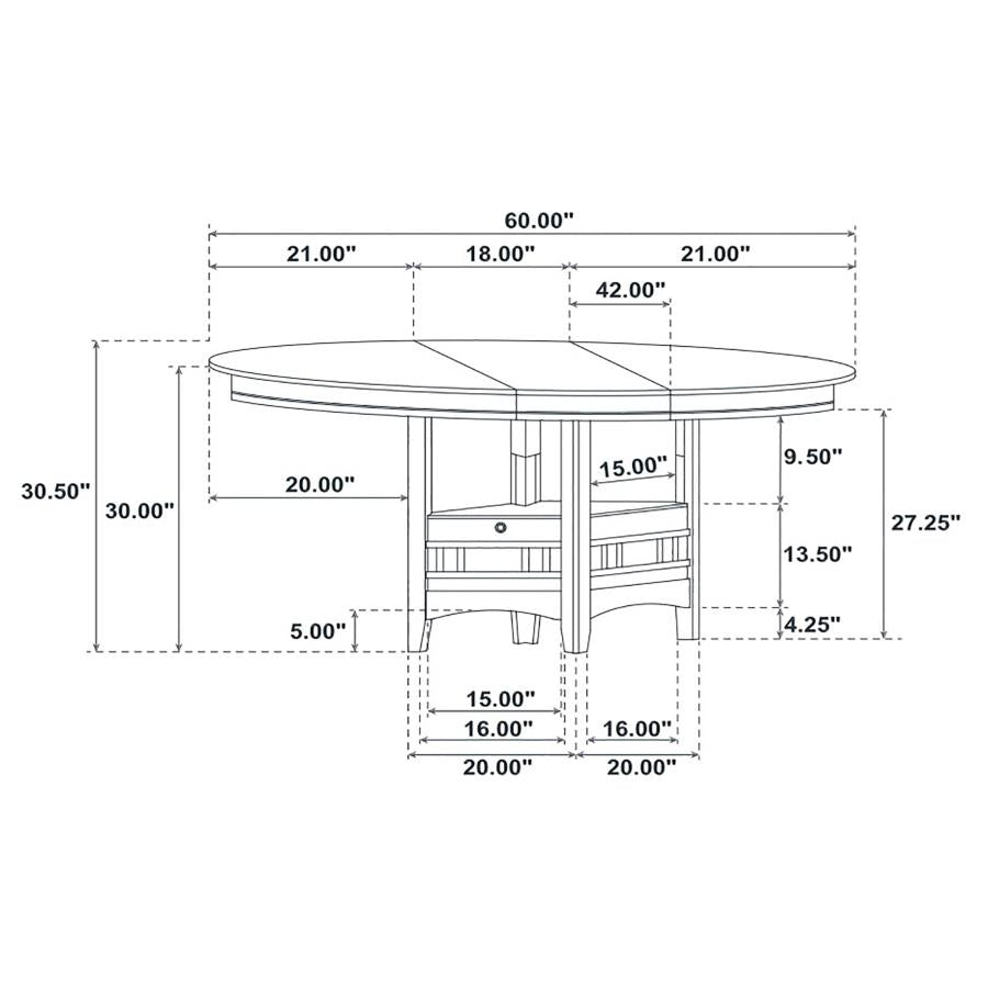 Lavon Oval 60-inch Wood Extension Leaf Dining Table Medium Grey-zoom-8
