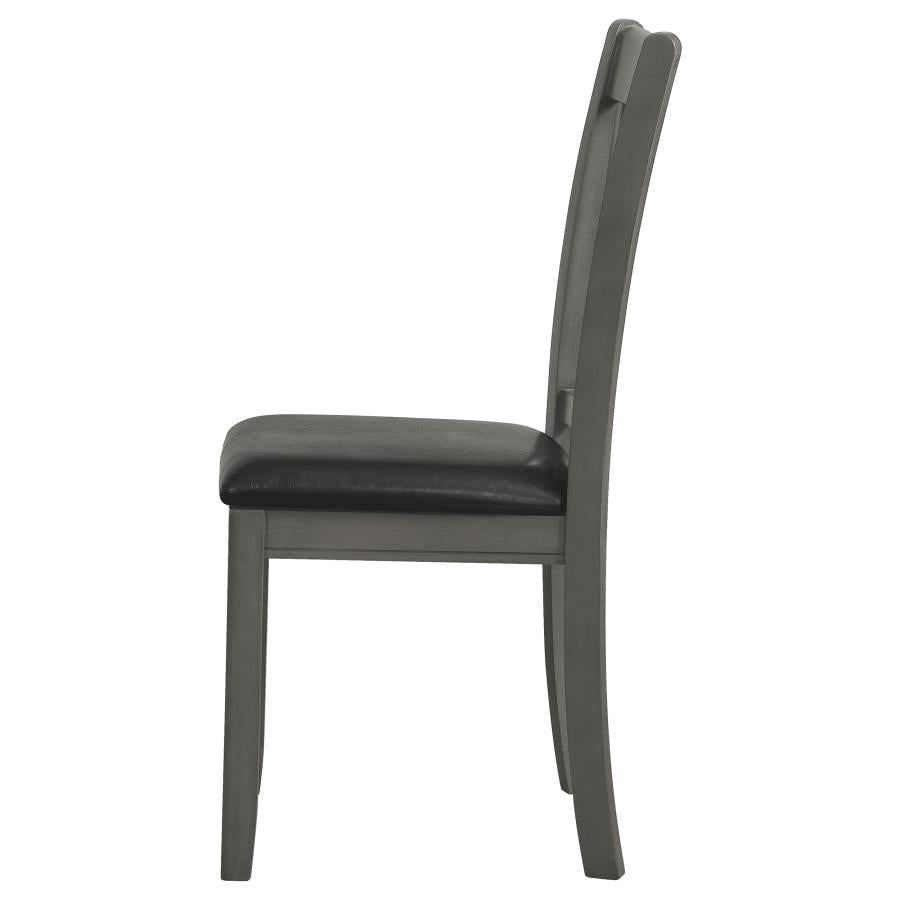 Lavon Wood Dining Side Chair Black and Medium Grey (Set of 2)-6