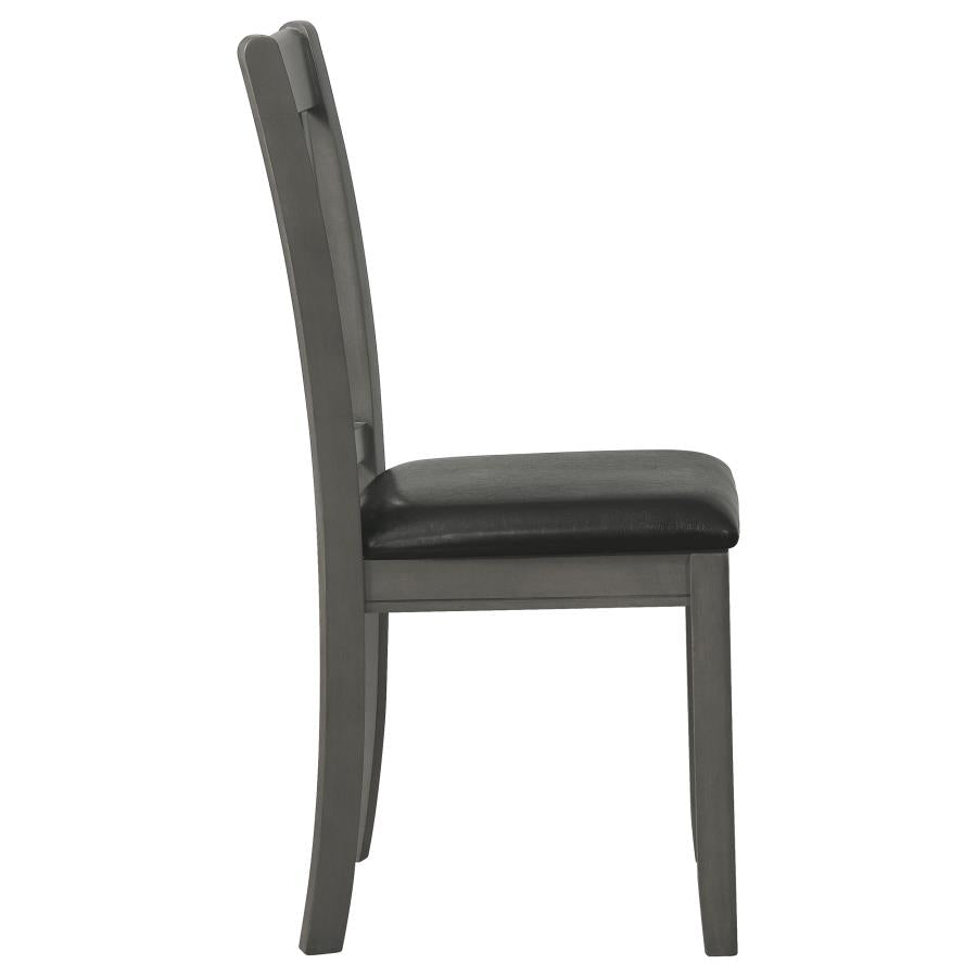 Lavon Wood Dining Side Chair Black and Medium Grey (Set of 2)-9