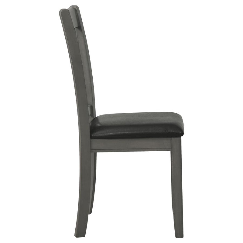 Lavon Wood Dining Side Chair Black and Medium Grey (Set of 2)-zoom-