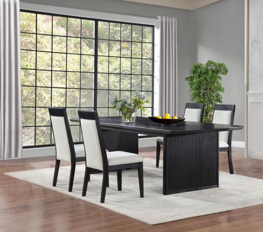 Brookmead 5-piece Extension Leaf Dining Table Set Black-zoom-1