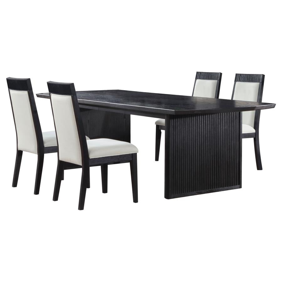 Brookmead 5-piece Extension Leaf Dining Table Set Black-zoom-2